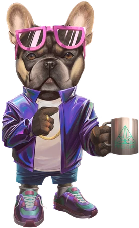 Stevie, Bürohund und Maskottchen von Treez